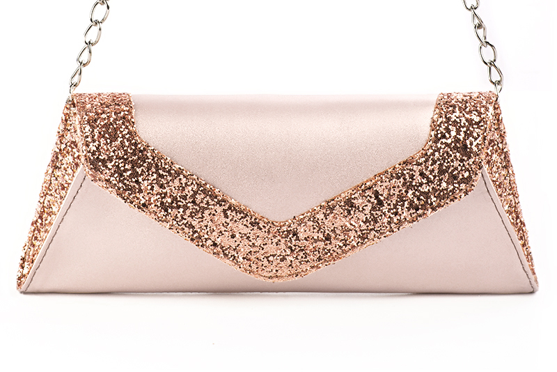 Copper gold and powder pink matching shoes, clutch and . Wiew of clutch - Florence KOOIJMAN